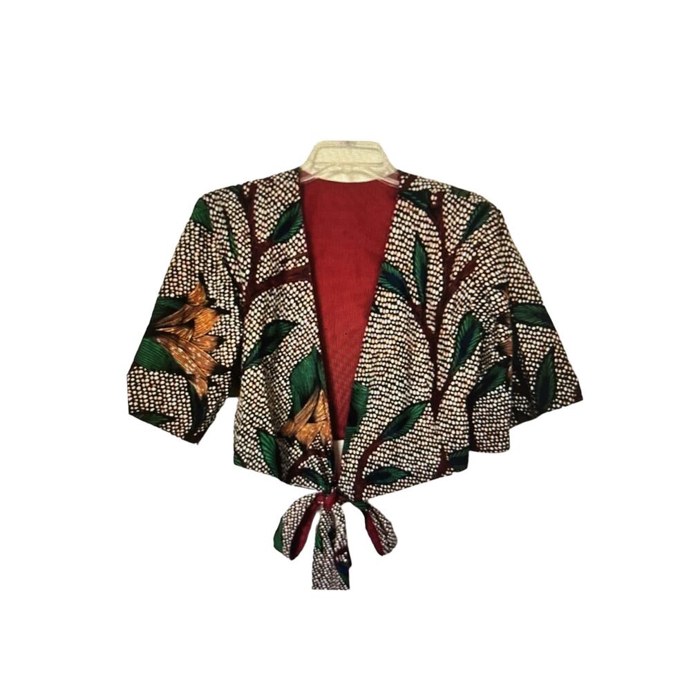 Besida Floral Reversible Wrap Top Size M Featured In Vogue Magazine NWOT